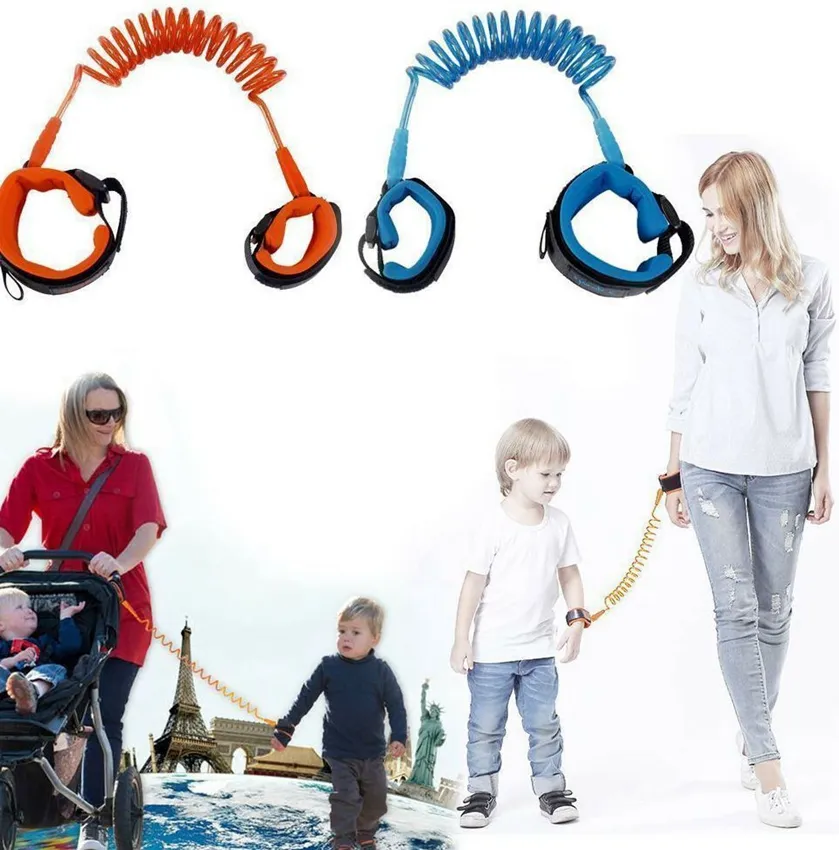 Anti Lost Band Kid Imbracatura di sicurezza per bambini Anti Lost Strap Wrist Guinzaglio Walking 1.5m Outdoor Parent Baby Guinzaglio Corda da polso Cintura LJJK2198-1