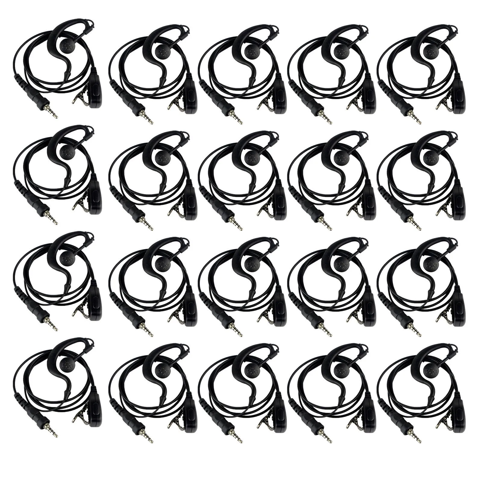 20x Sälj G-Shape Earpiece Headset PTT MIC för Yaesu Vertex VX-6R 7R 170 VXA-710