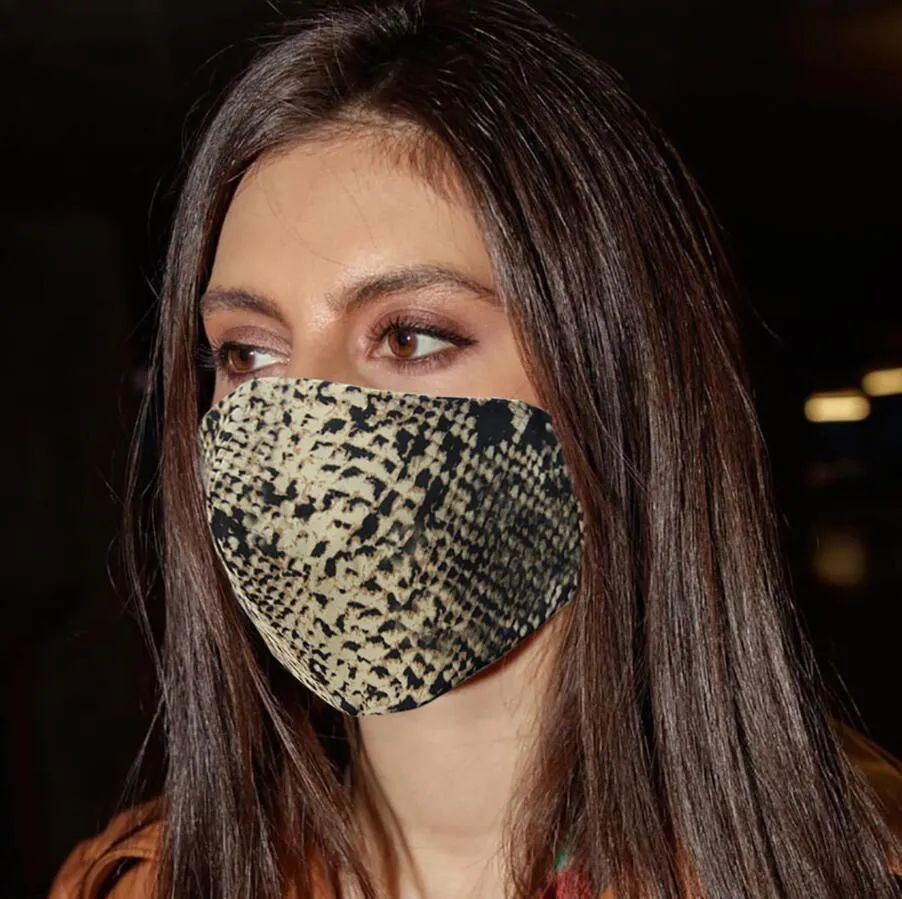 3D Leopard Печатной маски для лица Женщина Лето Sunproof пыл противотуманно Haze Маска Mouth крышка Unisex дышащих моющегося Респиратор 5 цветов