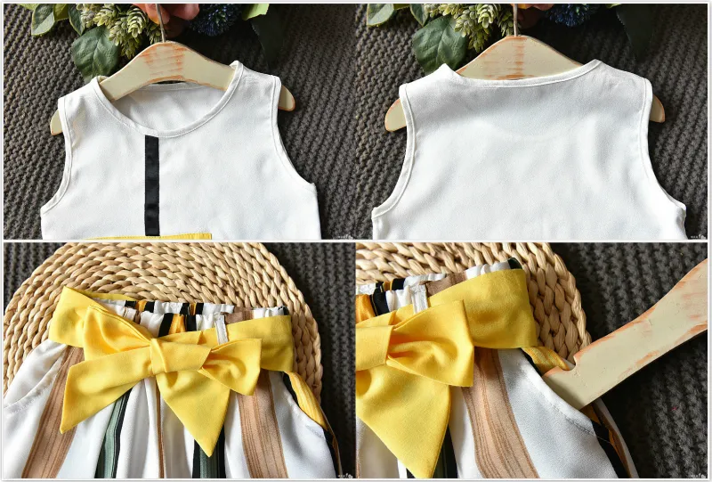 2019 New Baby Girls Clothing Sets Summer Fashion Girls Sleeveless Splicing Design T Shirt Casual Pants Girls Clothes From 4 94 DHgate