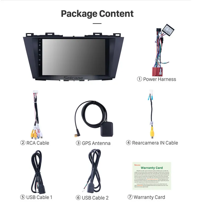 9 inch Android 8.1 GPS Multimedia Player for 2009- 2012 Mazda 5 with Bluetooth WIFI support Rearview Camera OBD2