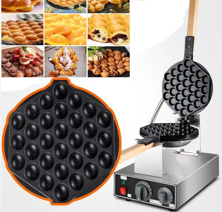 Electric Single or Double Head Bubble Egg Waffle Maker Bubble Puff Cake Oven Machine