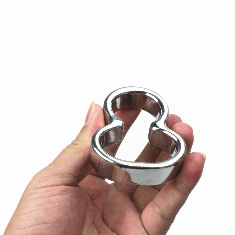 Scrotum Pendant Cockrings Acero inoxidable 8 Word Root Ring Pene Bondage Scrotal-ring Anillos para testículos Juguetes sexuales para hombres BB2-2-225