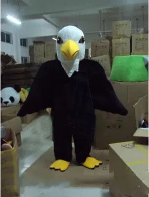 2019real images black fur eagle mascot costumes for adults free shipping good quality