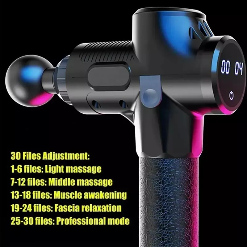 Portable Muscle Massage Vibrating Fascial Gun Massager Physiotherapy Device for Deep Refreshing and Pain Relief