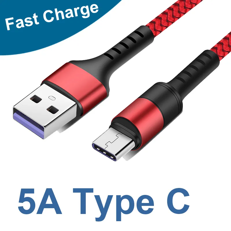 Spartan Fast Charger Braided Cable Type C 1m 3ft Data Cable Braid Cord Cable for Huawei P30 Pro P40 P20 P10 P9