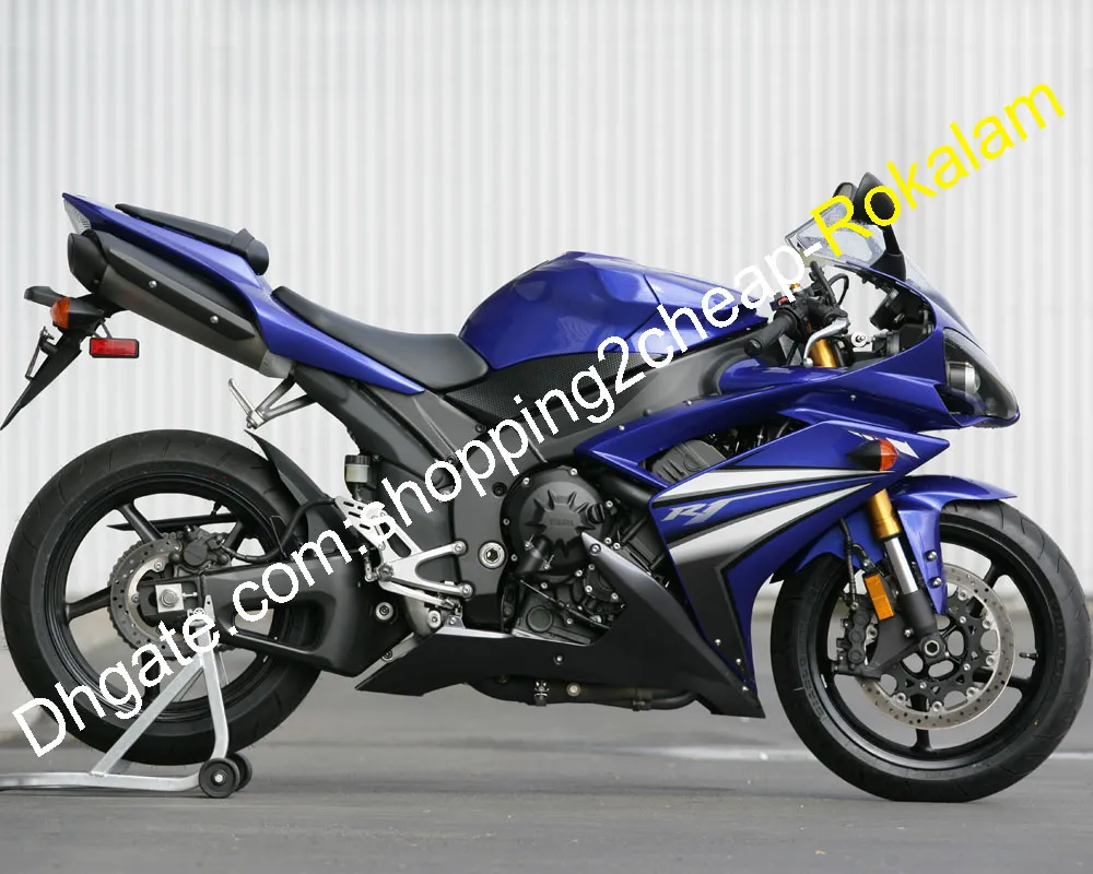 ل Yamaha دراجة نارية شل YZF 1000 R1 YZF1000 YZFR1 2008 2008 07 08 Blue Black Bodywork Fairing Machetme Kit (حقن صب)