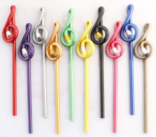 Pencil stationery wholesale Music pencil Treble clef pencil Shape Multicolor mixed wooden pencils