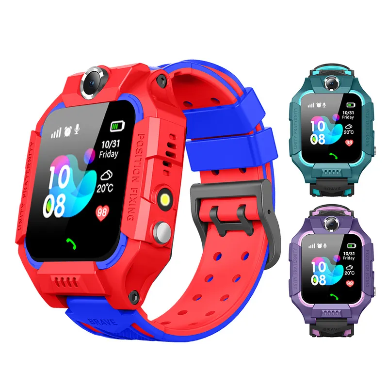 Barn Q19 Smart Watch Wateproof LBS Tracker SmartWatches SIM-kortplats med kamera SOS Voice Chat SmartWatch för smartphone