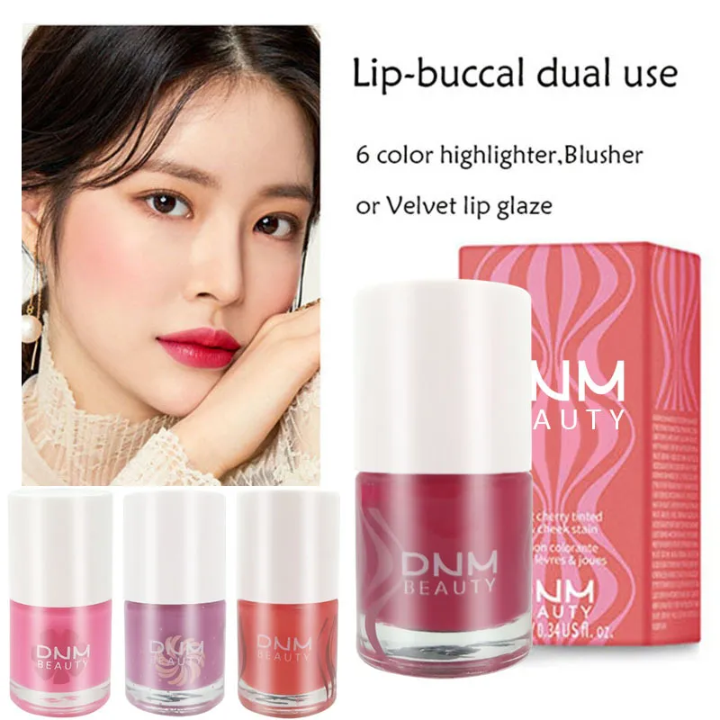 DNM Liquid Lipstick Blusher Makeup Lip Tint Dyeing Waterproof Blush Makeup Lip Sense Face Beauty Makeup Cosmetic