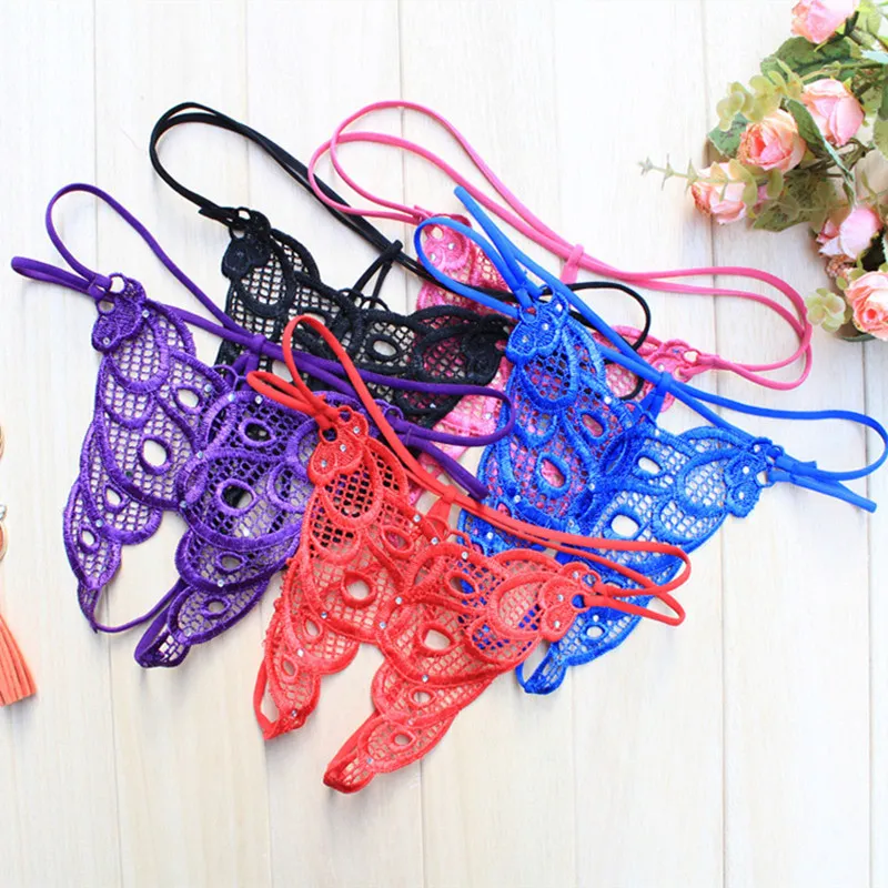 Sexig Crotchless Lace Butterfly Women Thongs Briefs Panties G-String Open Crotch Pants Sexiga Underkläder För Kvinnor