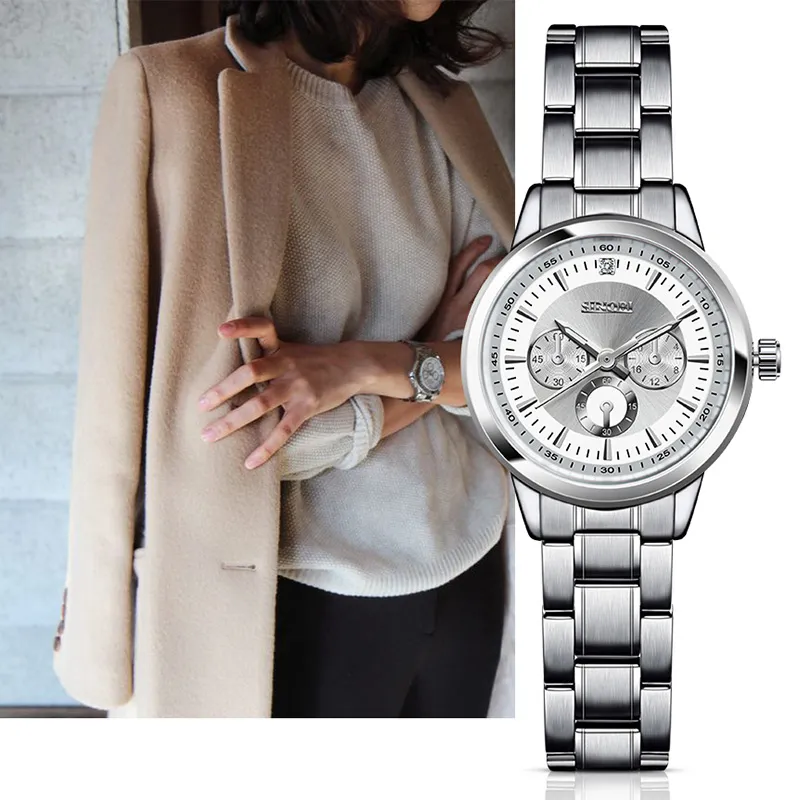 Sinobi Women's Bracelet Fashion Steel Watch Watches Luxury Brand Jeneva Quartz Clock Ladies.