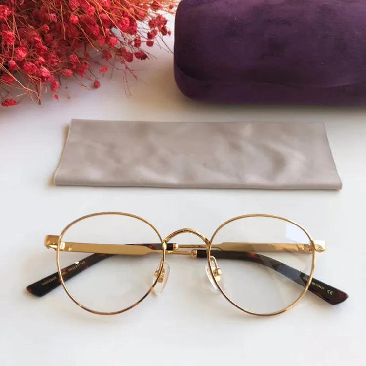 New Hotsale G02900 Montatura per occhiali rotondi vintage unisex 50-21-145 desgin gamba a strisce di qualità per custodia fullset per occhiali da vista