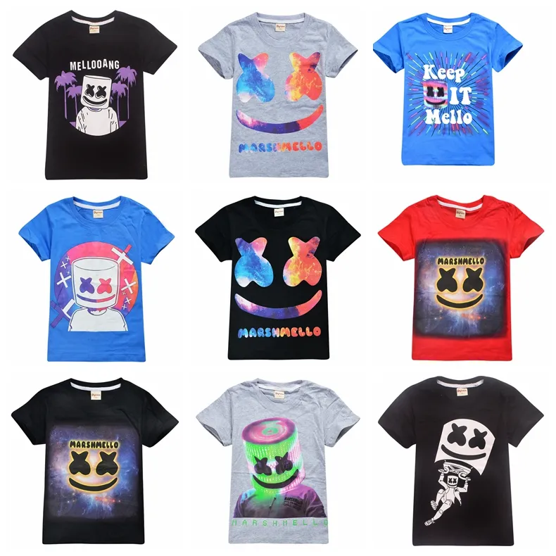 39 стили мальчики девочек Marshmello Футболка DJ Music хлопок футболка для летних детей носить малыш мило повседневную одежду для 6-14 лет