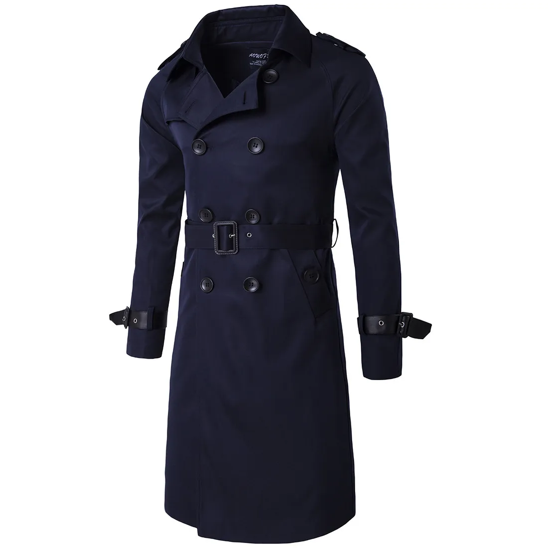 Mens Slim Fit Autumn Mens Belted Trench Coat Fashionable