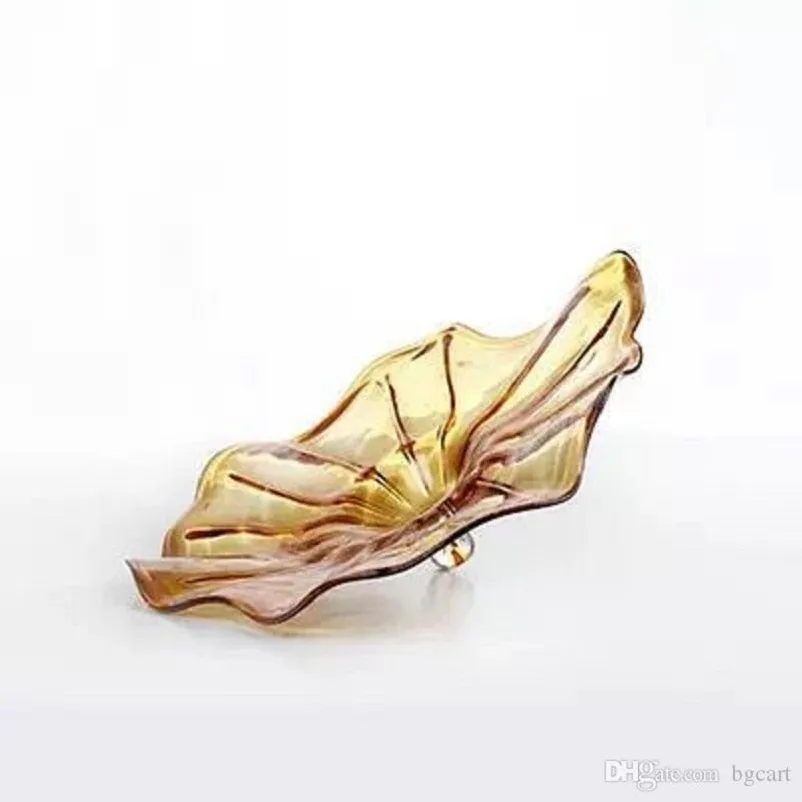 Wedding Decorative Blown Glass Plate Turkish Murano Flower Shaped Glass