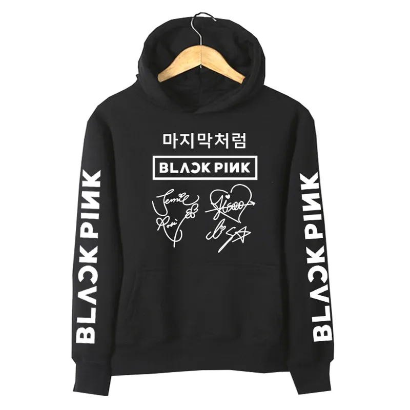 Felpe con cappuccio stampate Kpop Girl Group Blackpink per ragazze Lalisa Lisa Jisoo Jennie Rose Fans con cappuccio Plus Size Y190823