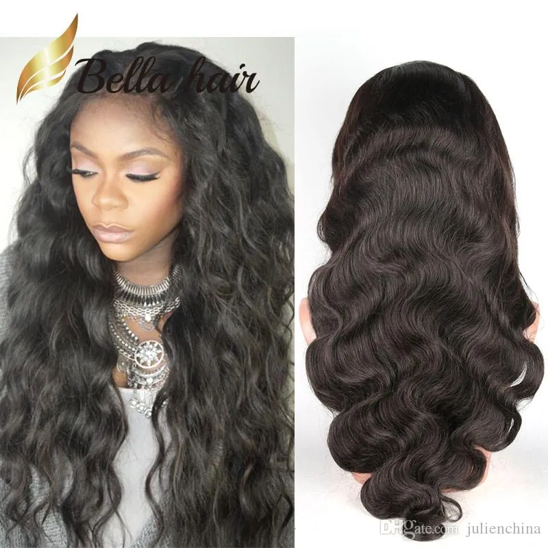 SALE Human Hair Wigs For Black Women Bouncy Body Wave Charming Wavy Lace Peruvian Virgin BellaHair