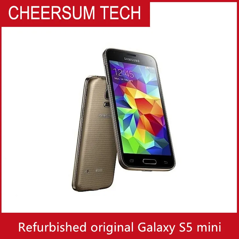 Original Unlocked Mobile Phones Samsung Galaxy S5 mini G800F/G800A 16.0MP 16GB ROM Android os 5.1" Smartphone Refurbished