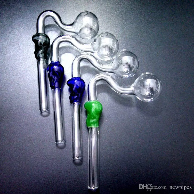 Bent Skull Glass Smoking Pipes 5.5 Inch Pyrex Oil Burner Pipe Colorful Hand Pipe