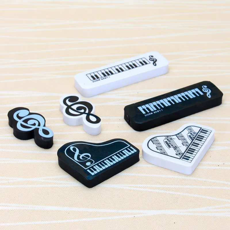 wholesale Music Eraser Piano Notes Rubber Pencil Eraser School Student Correction Supplies for Kids Gifts 2024