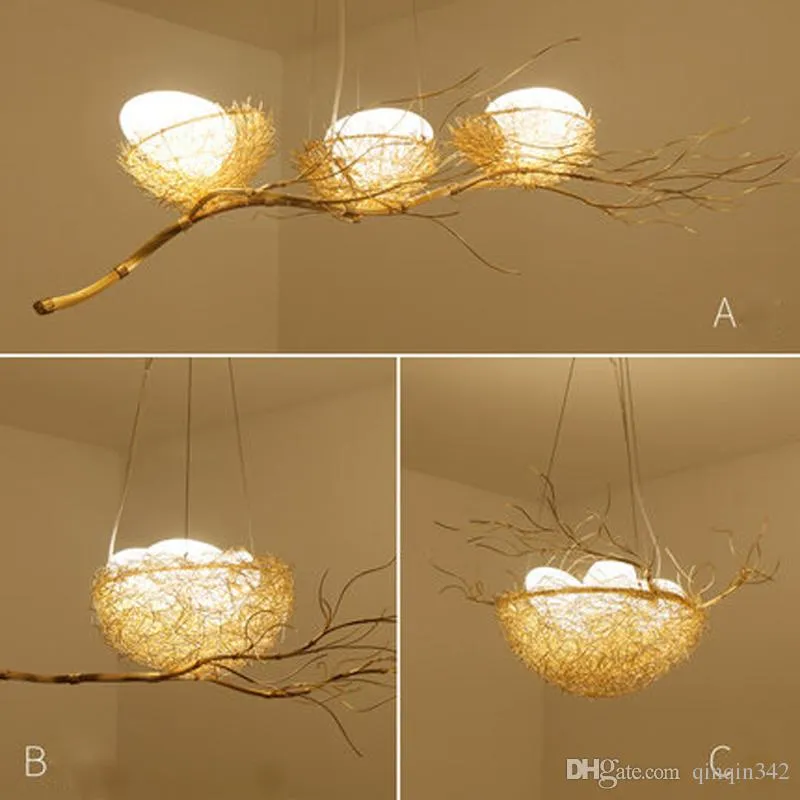 Ręcznie tkane osobowość Kreatywny Nest Chandelier Restauracja Lekkie Nordic Creative Art Chandelier jadalnia Postmodern Bird's Nest Chandelie