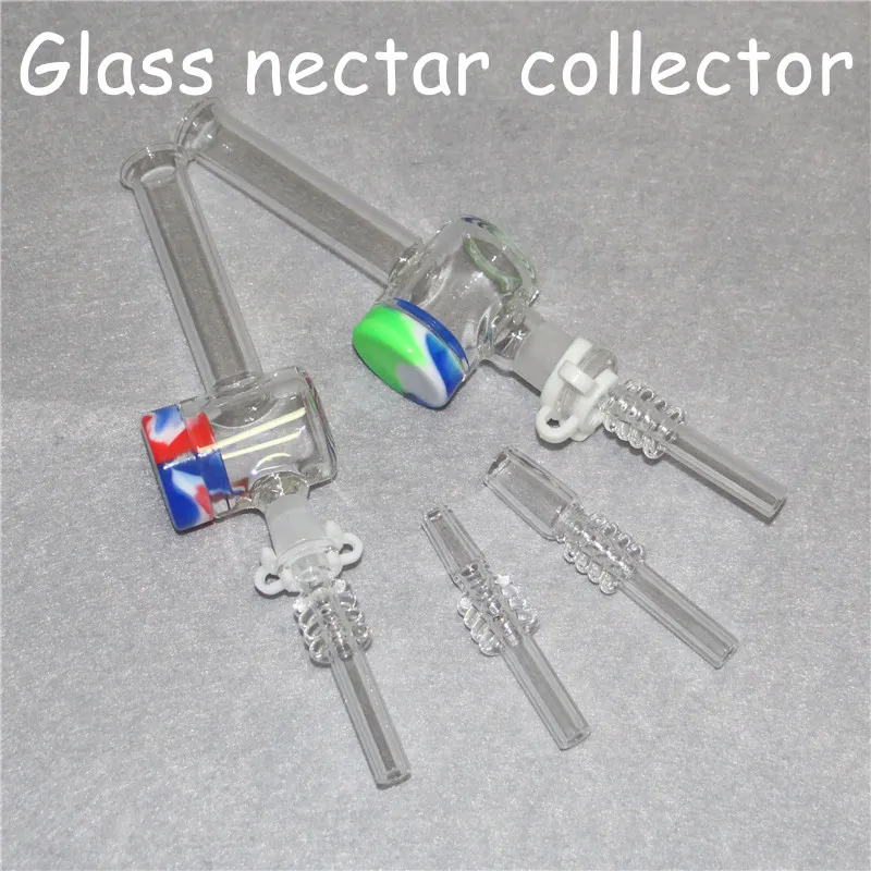 Hookahs Glass nectar 10mm 14mm Quartz Tip for Mini Nectar Kits With Plastic Keck Clips Oil Rigs