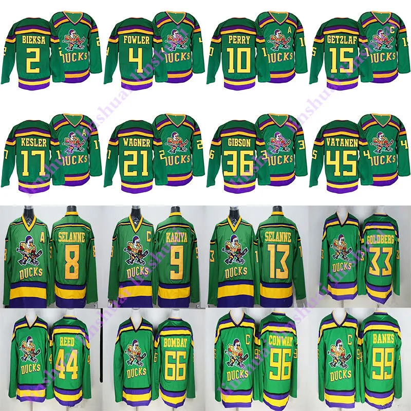 Mighty Ducks Movie Jersey 99 Adam Banks 96 Charlie Conway 21 Dean Portman 9 Paul Kariya 8 Teemu