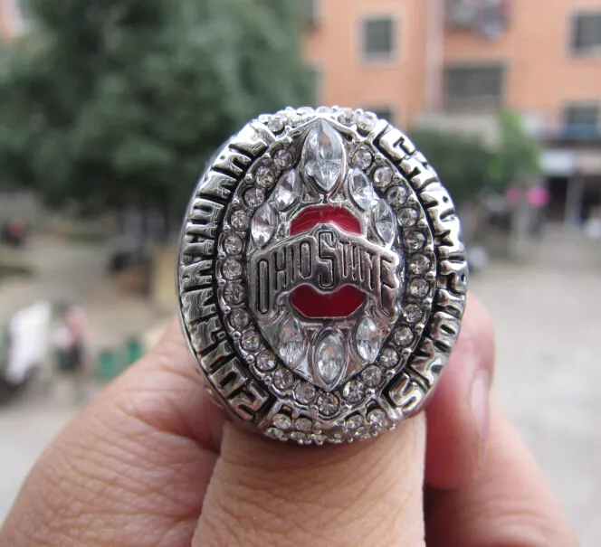 Ohio State 2015 OSU Buckeyes CFP Football National Championship Ring met houten display box souvenir mannen fan geschenk groothandel drop verzending