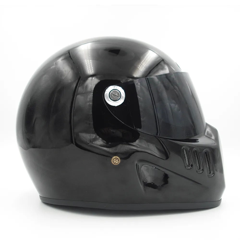 Motorcycle Full Face Helmet Cruiser Fiberglass Helmet With Black Shield