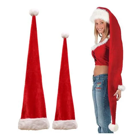 Hat filhos adultos longa do Natal para a festa de Natal de pelúcia Papai Noel Cap Ano Novo Decoração GB1314