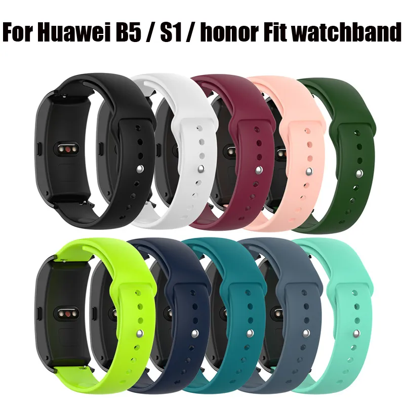 Alta de substituição de 18mm Universal Silicone Silicone Straps para Huawei Watch S1 Huawei B5 Honra Fit Band Release Rápido