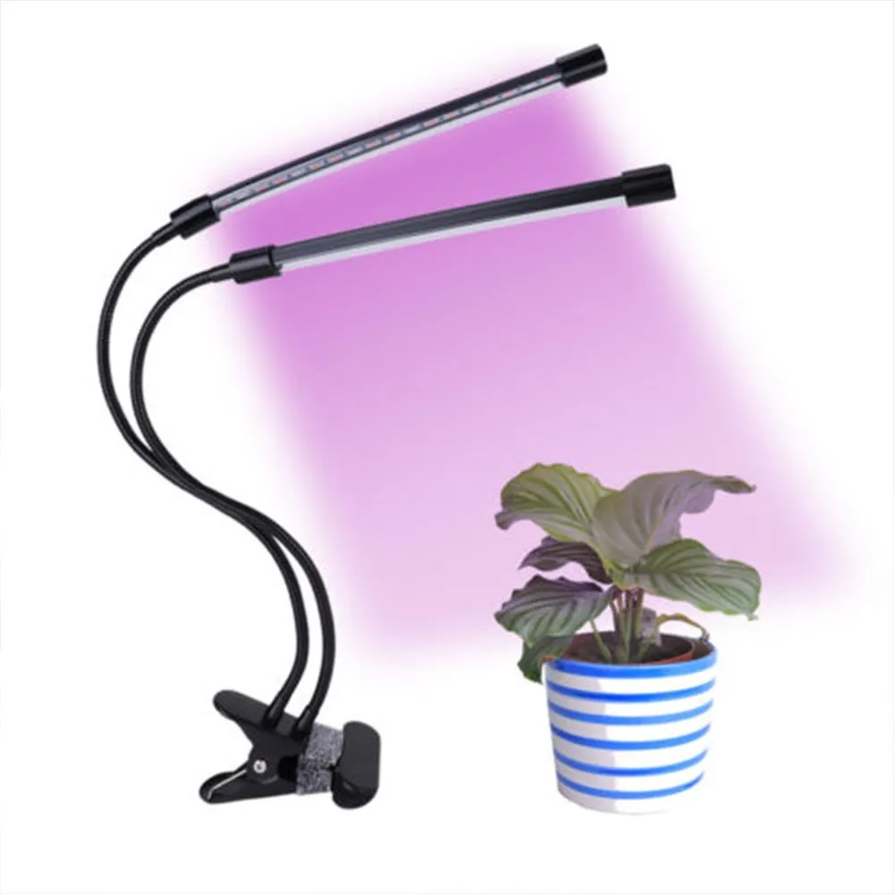 Dimmbare Timing-Ausrüstung, Lichtclip, Pflanzenlicht, doppeltes Pflanzenwachstums-Fülllicht, Schwarz, geeignet für den Innenbereich
