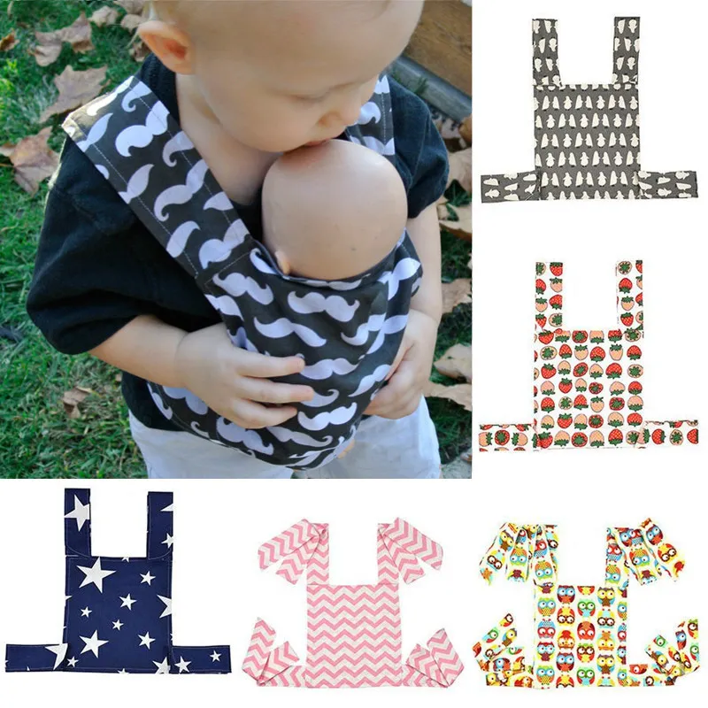 Baby Doll Carrier Sling Toy Kids Top Quality Barn Toddler Front Back Boy Girl Ryggsäck Baby Carrier Bag för Doll Toy Ring Sling