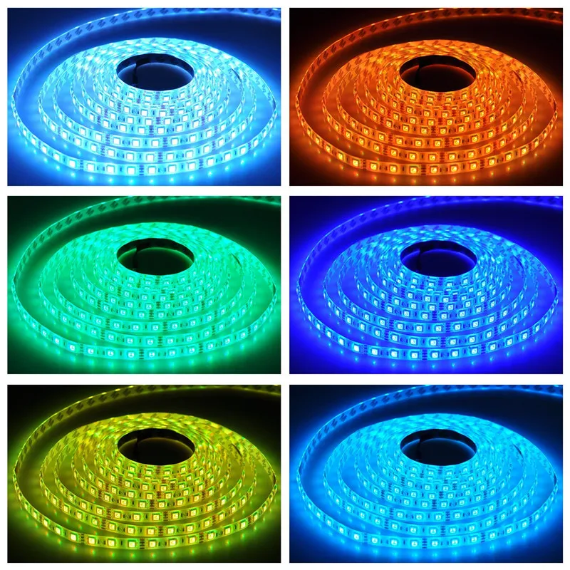 Smart strip light RGB WIFI bluetooth 44kes controller IR 5M 5050 LED Strip light impermeabile flessibile LED 12V Power Adapter EU US