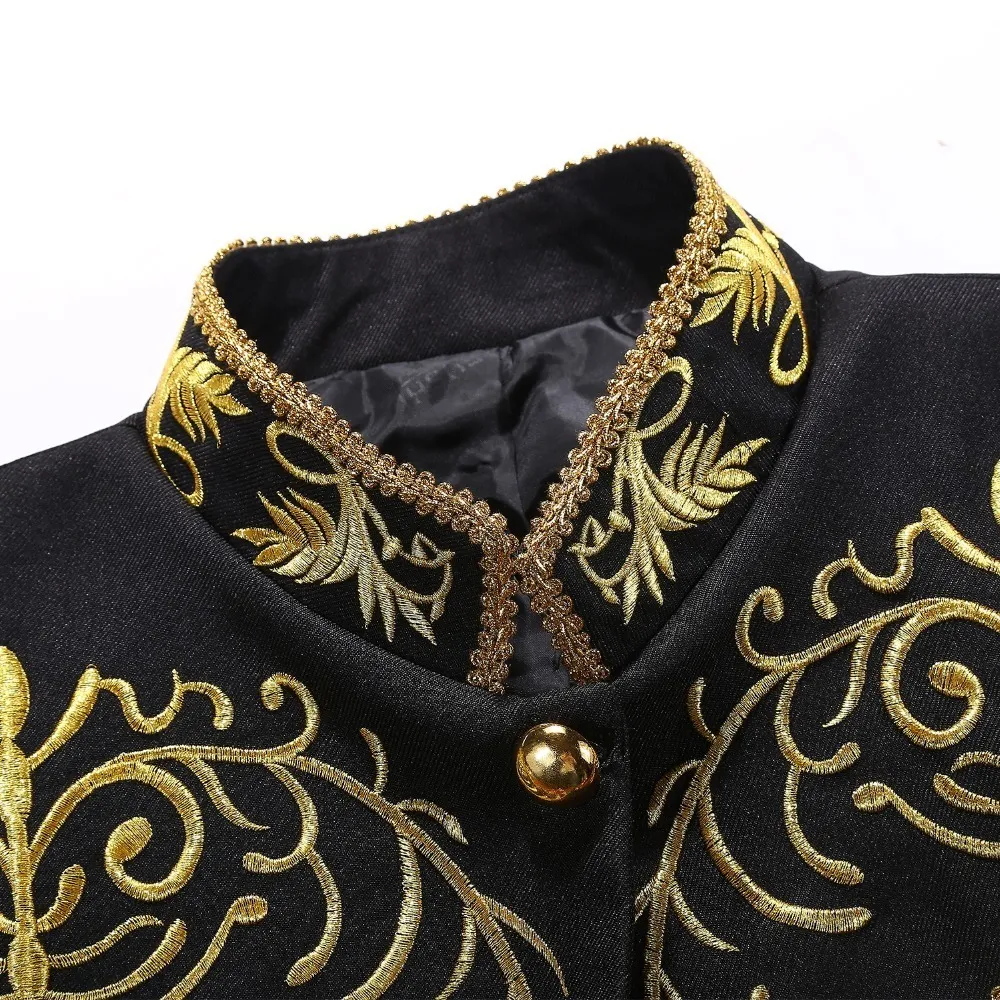 Pyjtrl Mens Gold Silver Twinkle Tassel Sequins Embroidery Double ...
