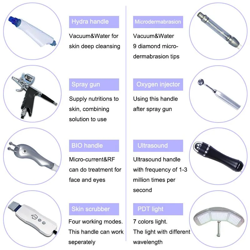 8 Handles Hydro Dermabrasion Facial Machine Aqua Peel Microdermabrasion