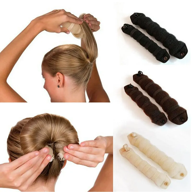 1 набор женщин волшебный пен губка для волос для волос для волос для волос Донут Быстрая грязная булочная булочка Принадлежности для волос HS11