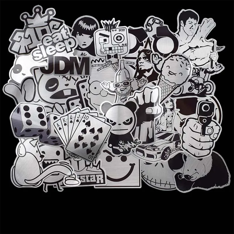 50 Black And White Vinyl Cute Stickers For Journal For DIY Home Decor,  Snowboards, Cars, Laptops, Chargers, Fridges, Motorcycles, Bikes, And Toys  From Blake Online, $1.14