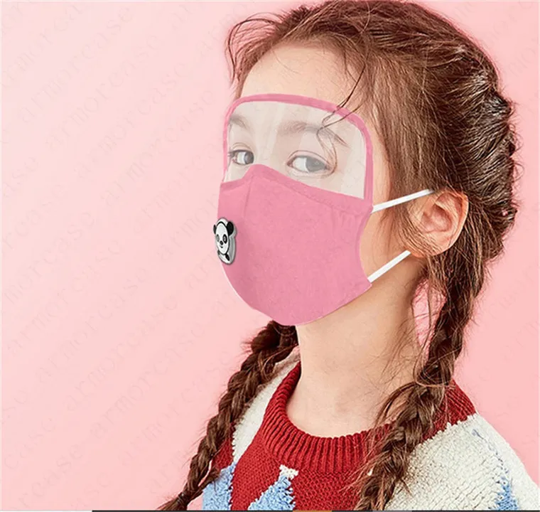 2 en 1 niños lavables Mascarilla puede añadir almohadilla del filtro protector PM2.5 niños ojo protector facial reutilizable cubren respirables de las muchachas de la máscara D6811