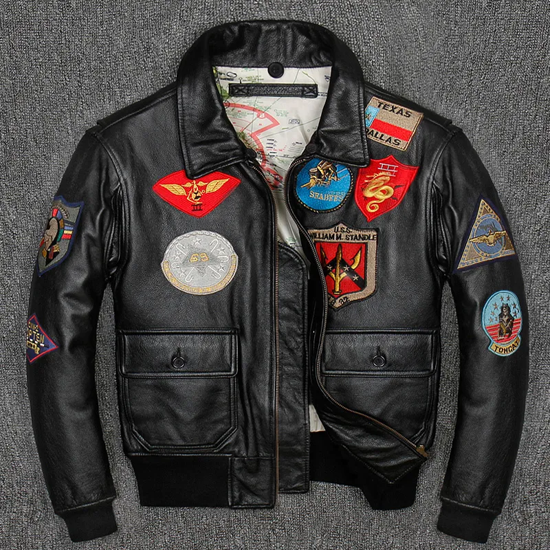 Jaqueta de sales couro top gun