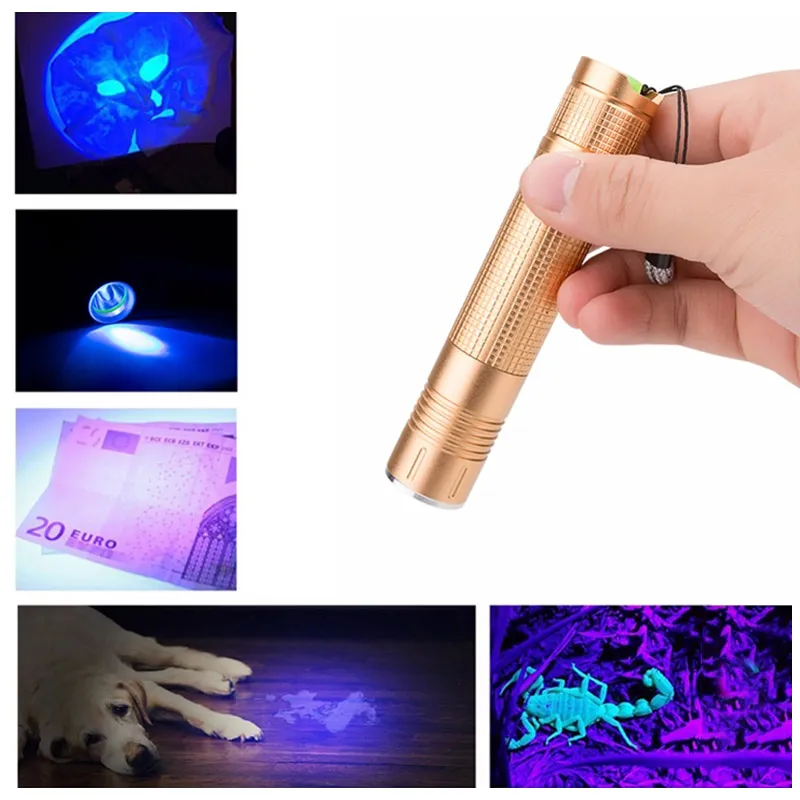 BRELONG púrpura 3W UV 365NM linterna LED linterna antorcha luz para gemas/detección de joyas/animales bebés/caza de escorpión
