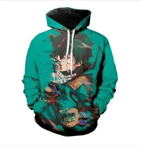 Ny mode harajuku -stil casual 3D -tryck hoodies anime boku ingen hjälte män / kvinnor höst och vinter tröja hoodies bc085