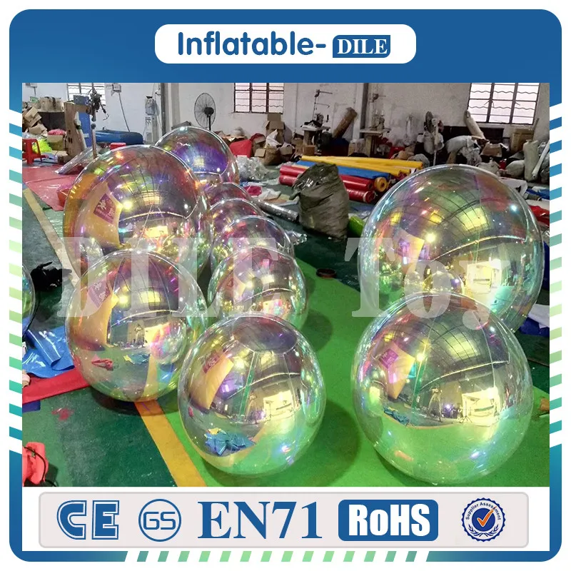 Bouncer 2m Diâmetro Inflável Espelho Bola Inflatables Balão Enorme para Indoor / Outdoor Event Decoração