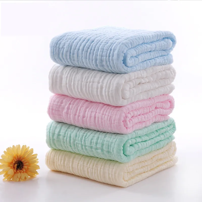 Serviette de bain en coton doux enfants serviette de bain nouveau-né bébé gant de toilette Six couches gaze lavable bébé enfants serviette de bain