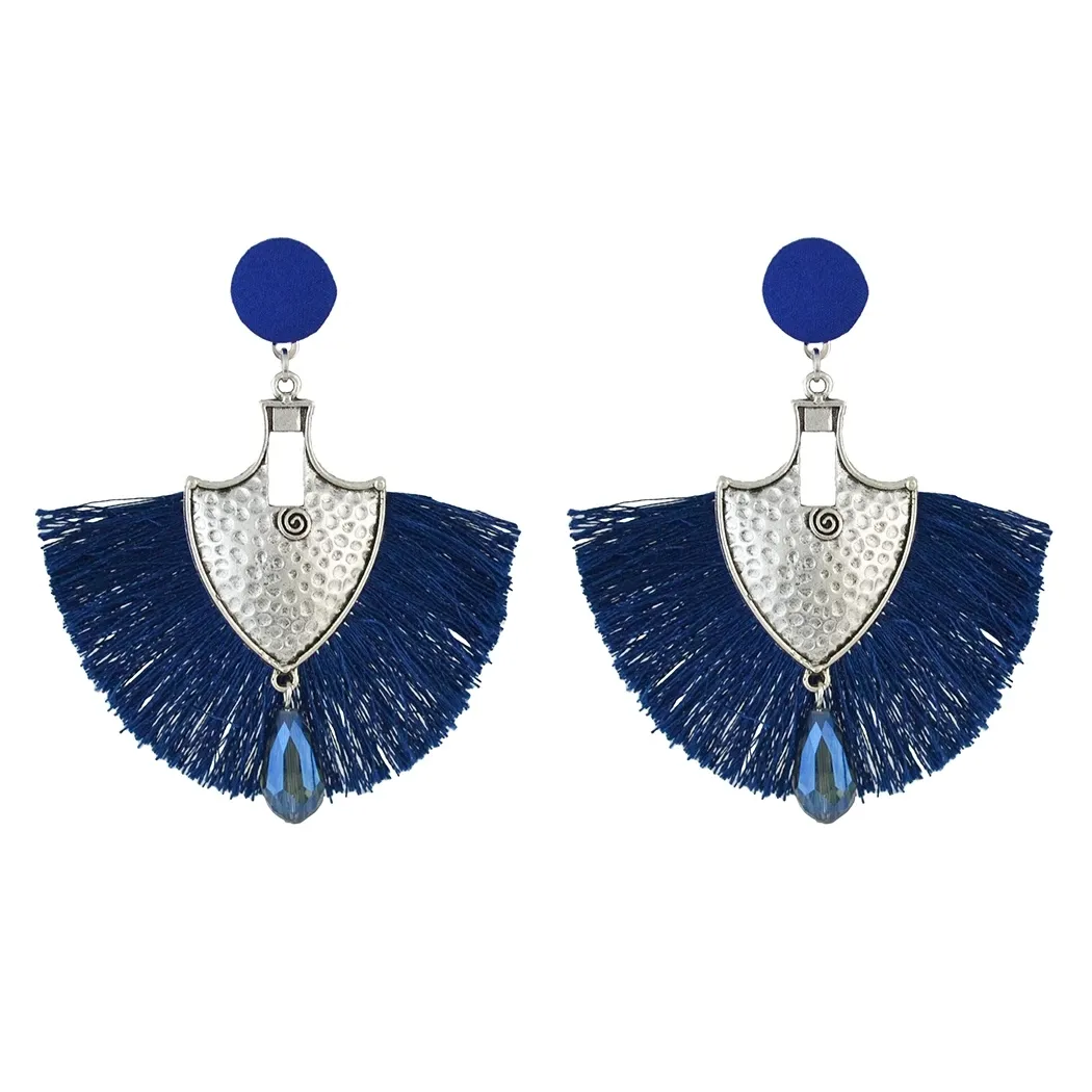 여성 파티 기념일 선물을위한 5 Colorsbohemian Cotton Tassel Drop Earrings