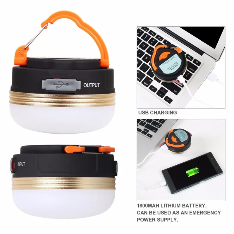 Mini Portable Camping Lumières 3W LED Camping Lanterne Tentes Lampe En  Plein Air Randonnée Nuit Lampe Suspendue USB Rechargeable Du 5,28 €