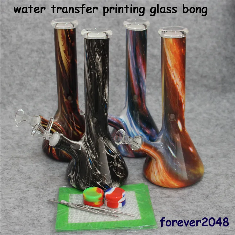 Glass bong dab rig tubería de agua vaso de precipitados bongs reciclador hookah burbujeador silicona embriagador bong quemador de aceite tubos