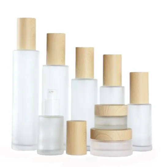 20ml 30ml 40ml 50ml 60ml 80ml 100ml 100ml gelo Glat crema di vetro bottiglie con coperchi di plastica tappo glassato lozione smerigliato bottiglia di spray bottiglia cosmetica contenitore del contenitore