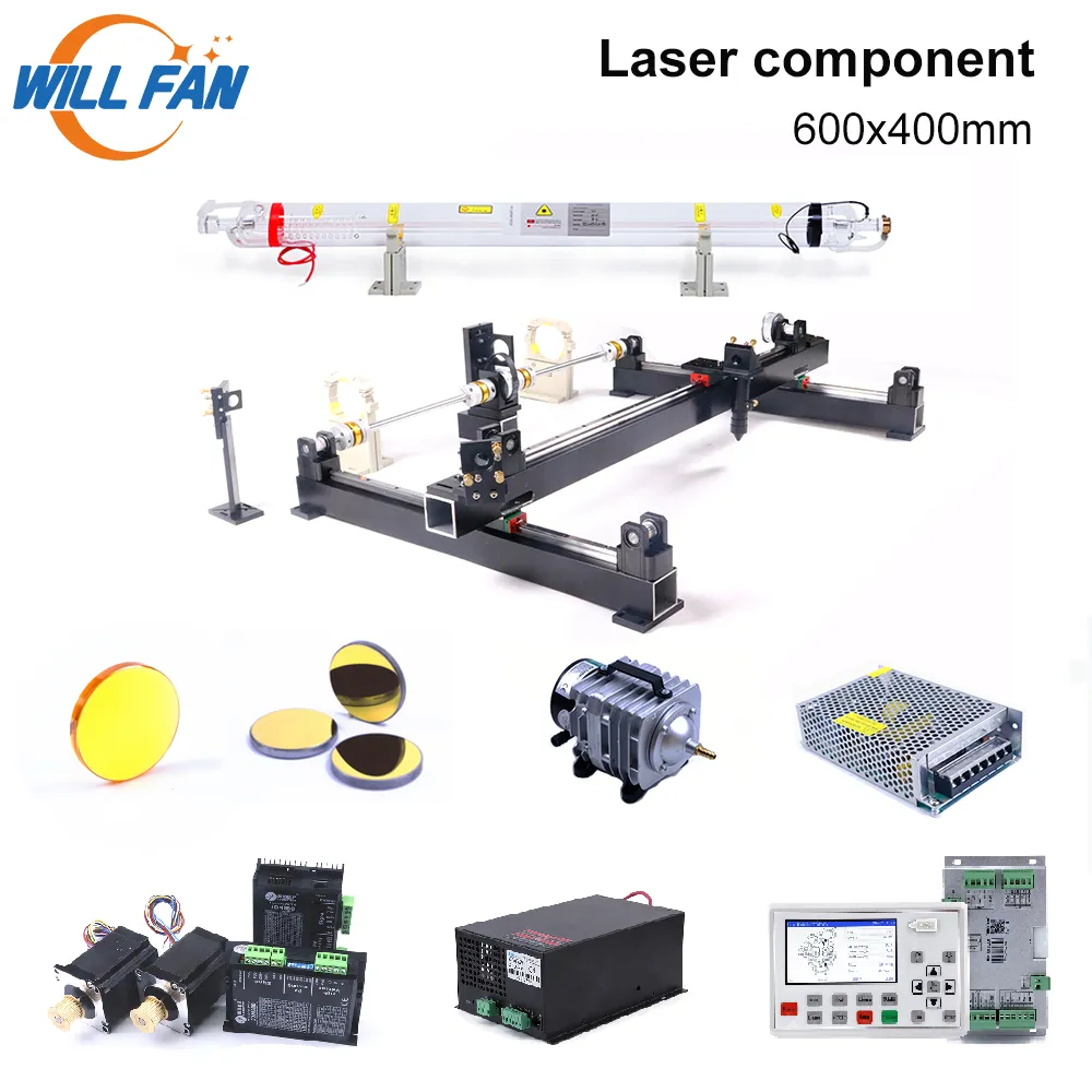 Will Fan 600x400mm Whole Mechanical Set 60W 80w Laser AWC708S Controller Linear DIY Assemble Co2 Laser Cutter Engraving Machine